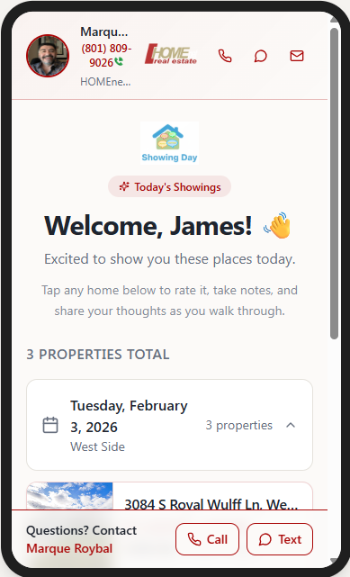 Buyer Welcome Screen - Mobile listing view